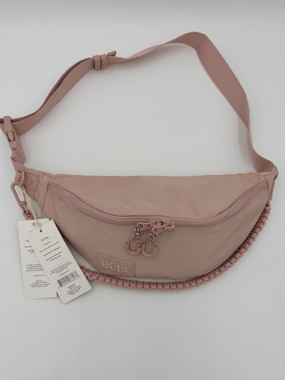 BÉIS The Pack Nylon Belt Bag – Blush Pink – NWT